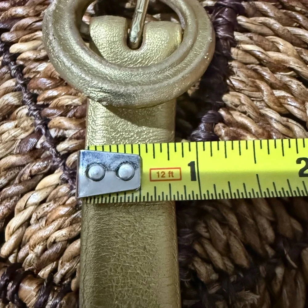 Lauren Ralph Lauren Gold Shimmer Leather Belt L Western‎ Glam 42”